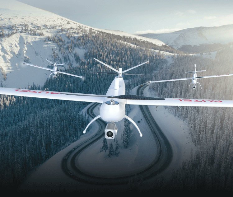 Fixed-wing drones with vertical-takeoff rotors
